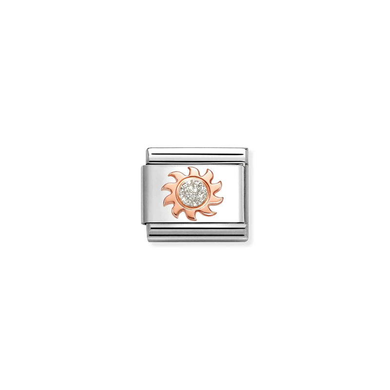 Composable Classic Glitter Sun Link - Rose Gold - 430205/28