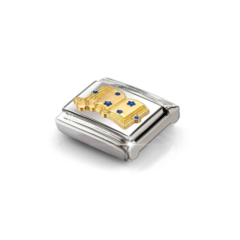 Composable Classic Book With Blue Stars Link - Gold - 030285/85