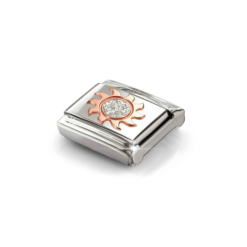 Composable Classic Glitter Sun Link - Rose Gold - 430205/28