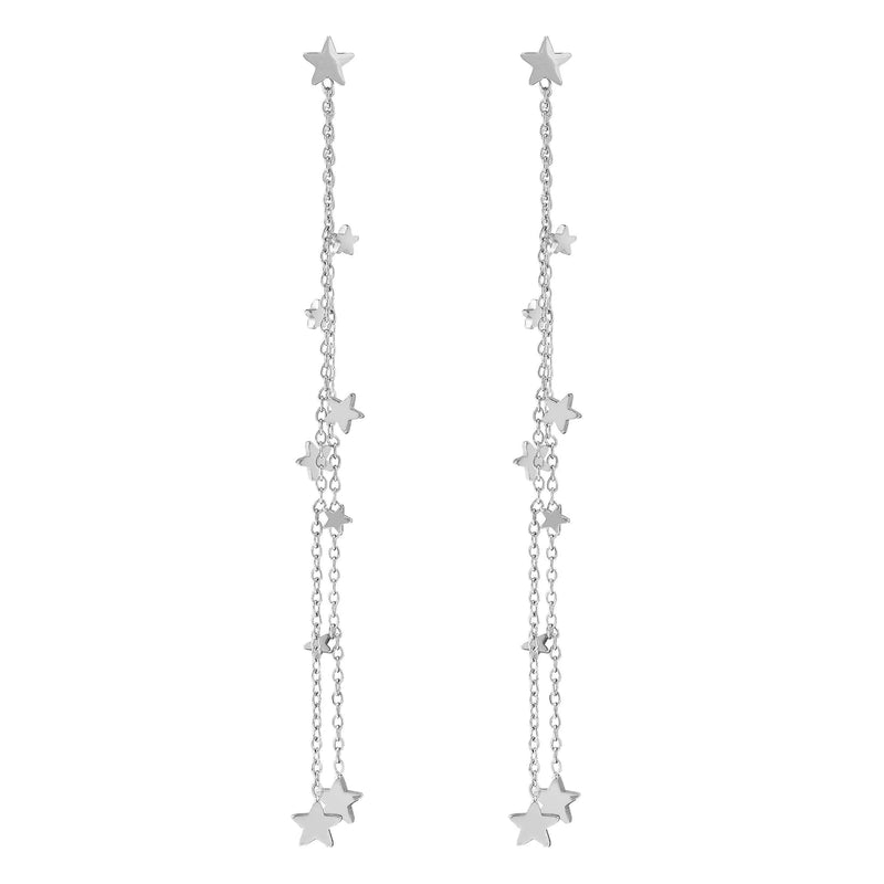 Ritmatika Double Chain Star Earrings - Silver - 134406/007