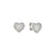 Lifepoetry CZ Heart Stud Earrings - Silver - 242707/004