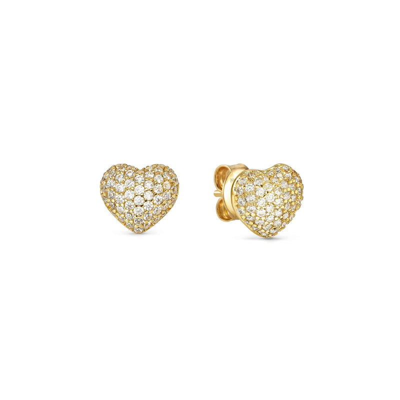 Lifepoetry CZ Heart Stud Earrings - Gold - 242707/006