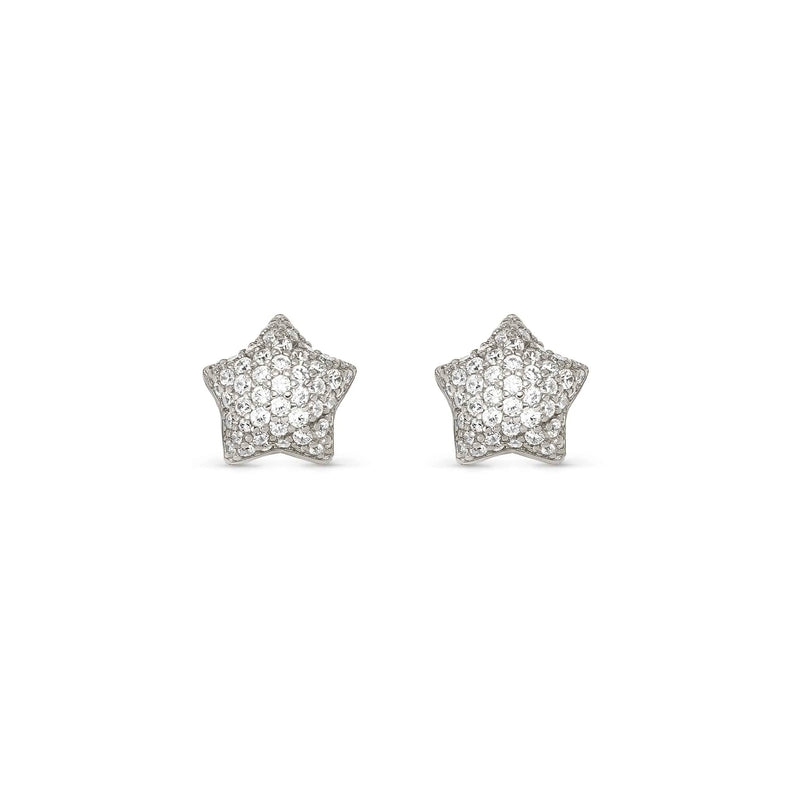 Lifepoetry CZ Star Stud Earrings - Silver - 242707/007