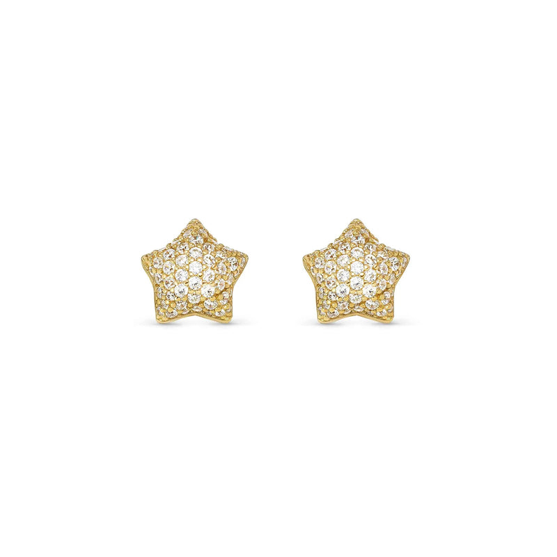 Lifepoetry CZ Star Stud Earrings - Gold - 242707/009