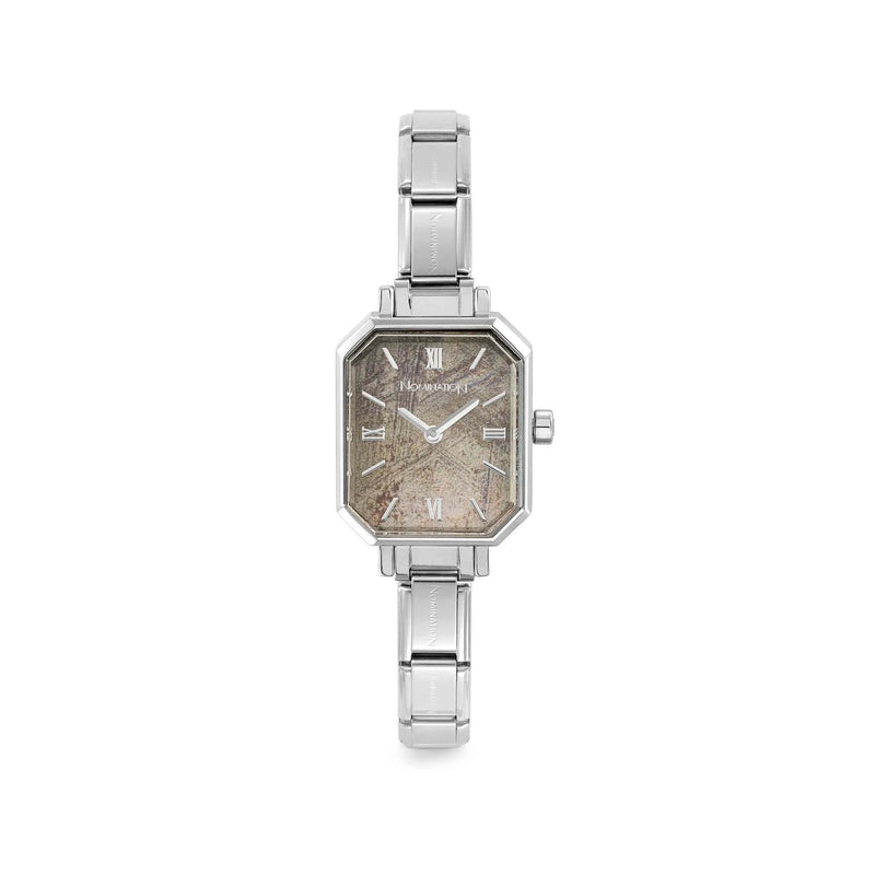 Paris Rectangular Ladies Watch, Meteorite Grey - Silver - 076042/039
