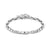 Manvision Steel Chain Bracelet, CZ - Silver/Black - 133019/007