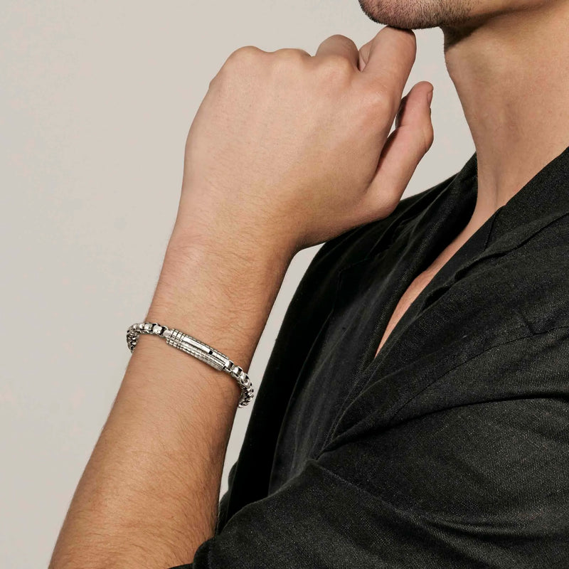 Manvision Steel Chain Bracelet, Big - Silver - 133024/002
