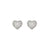 Lifepoetry CZ Heart Stud Earrings - Silver - 242707/004