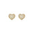 Lifepoetry CZ Heart Stud Earrings - Gold - 242707/006