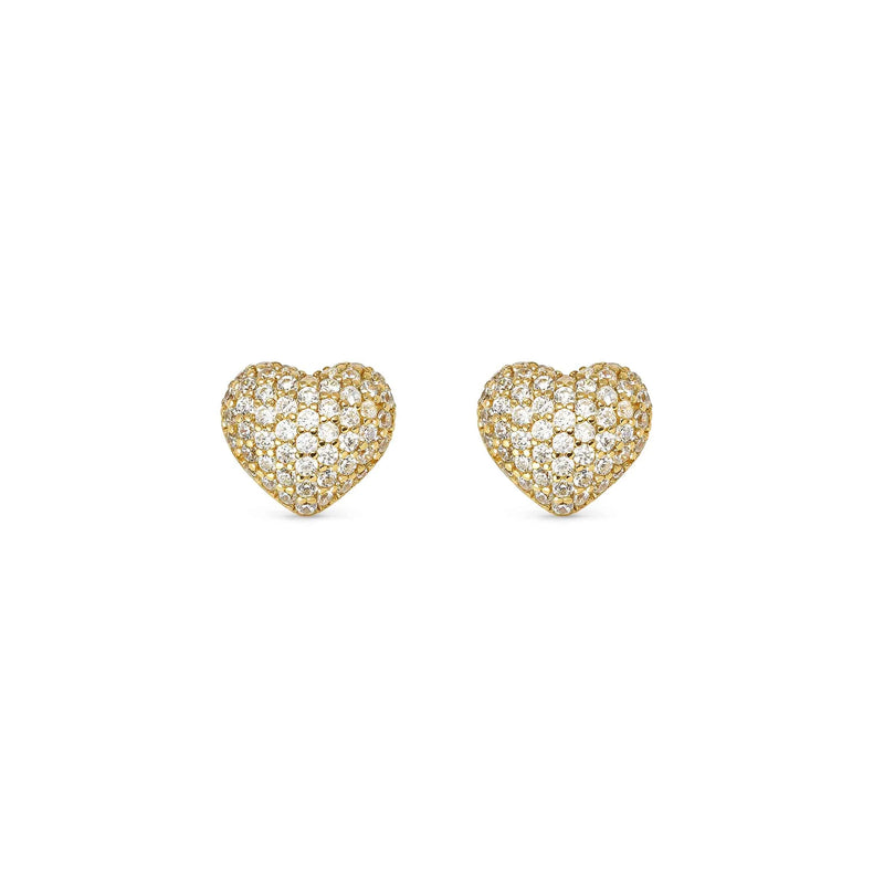 Lifepoetry CZ Heart Stud Earrings - Gold - 242707/006