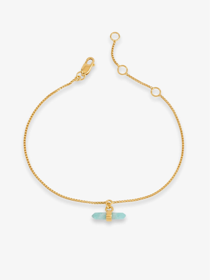 Tranquility Amazonite T-Bar Bracelet - Gold - RSB04GP