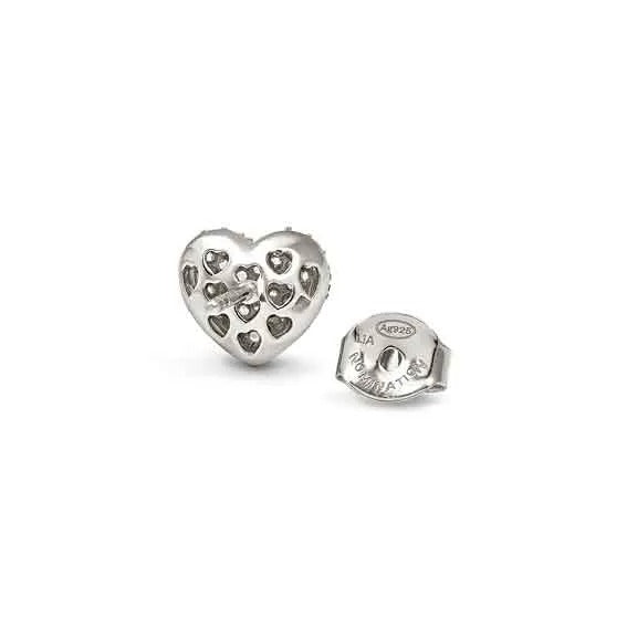 Lifepoetry CZ Heart Stud Earrings - Silver - 242707/004
