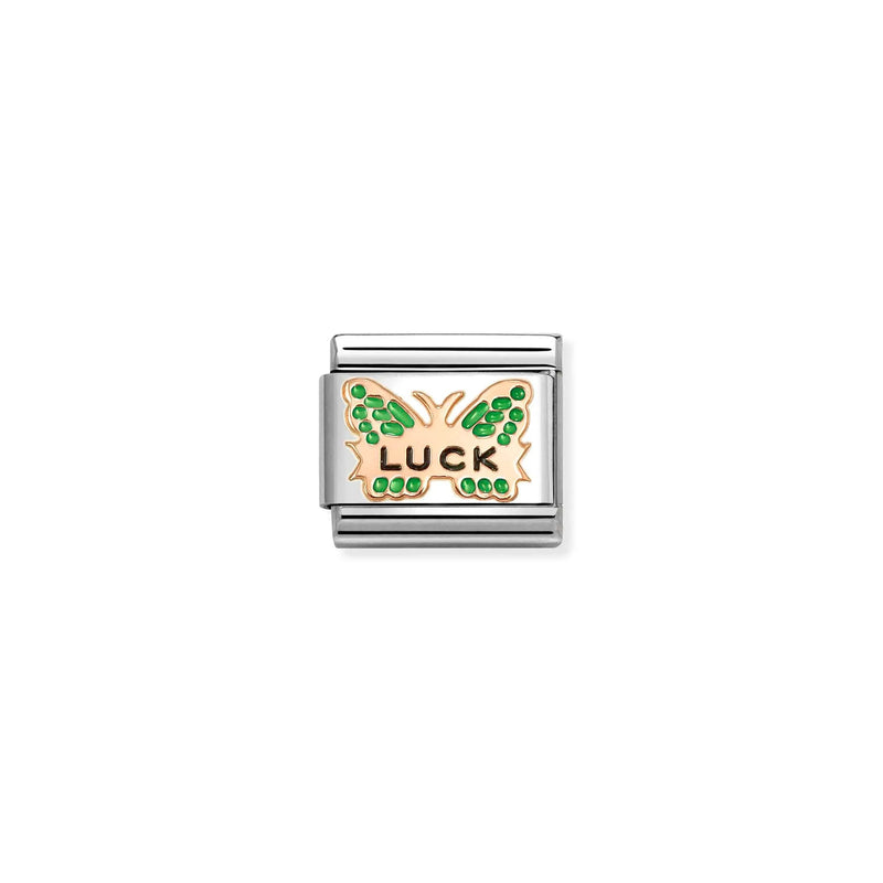 Composable Classic Green Butterfly LUCK Link - Rose Gold - 430202/48