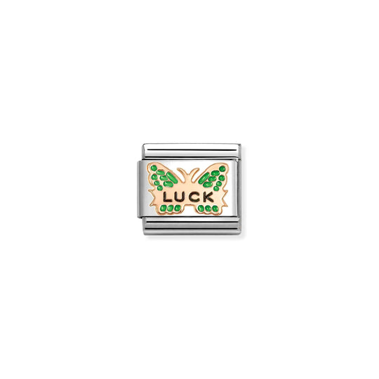 Composable Classic Green Butterfly LUCK Link - Rose Gold - 430202/48
