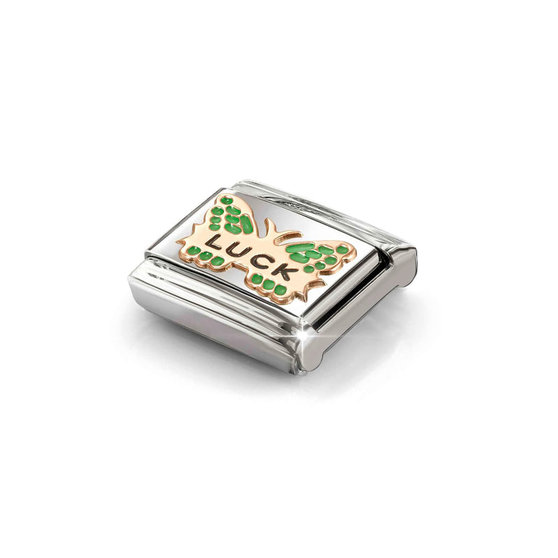 Composable Classic Green Butterfly LUCK Link - Rose Gold - 430202/48