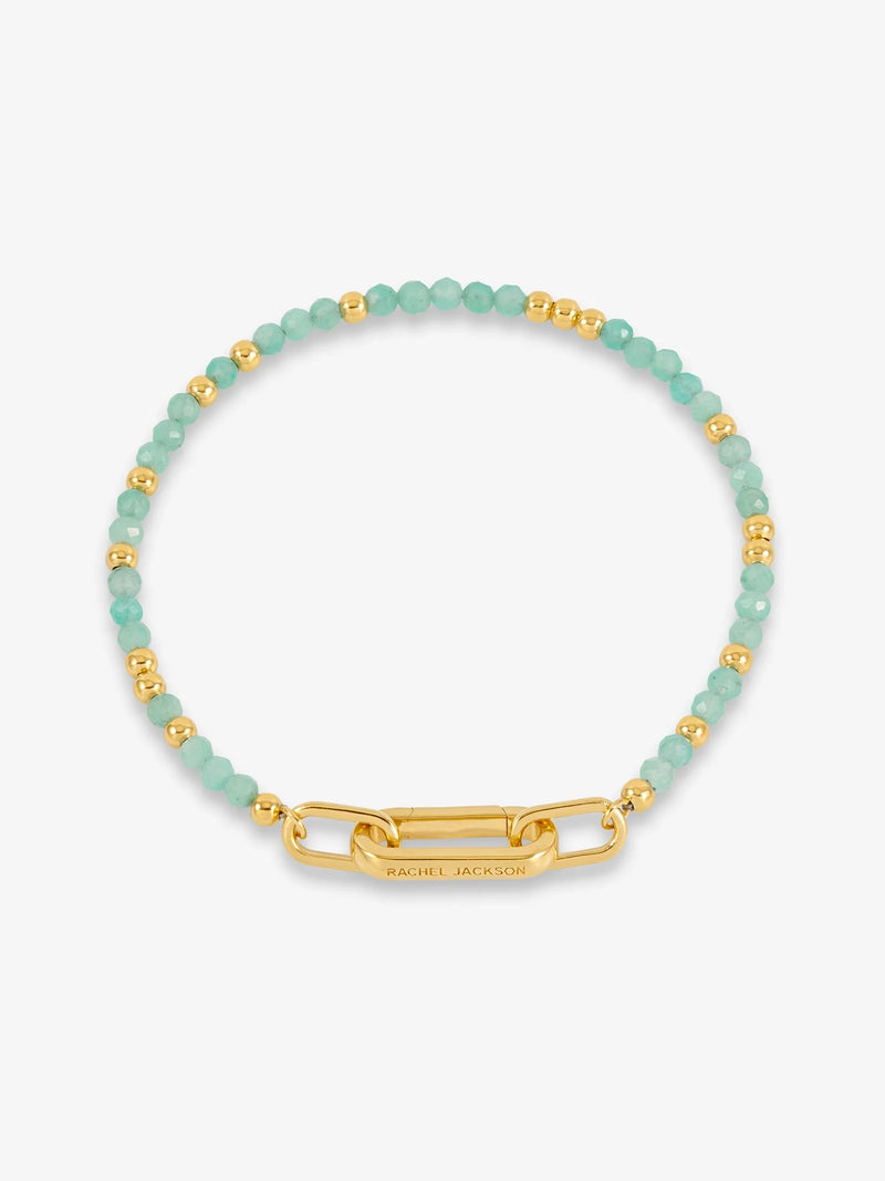 Tranquility Amazonite Beaded Bracelet - Gold - RSB08GP