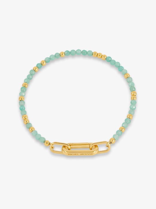 Tranquility Amazonite Beaded Bracelet - Gold - RSB08GP