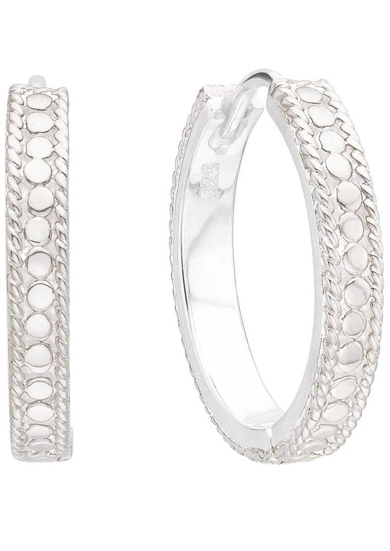 Hinged Hoop Earrings - Silver - ER10673-SLV