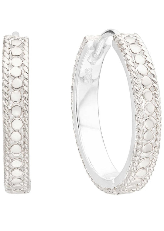 Hinged Hoop Earrings - Silver - ER10673-SLV