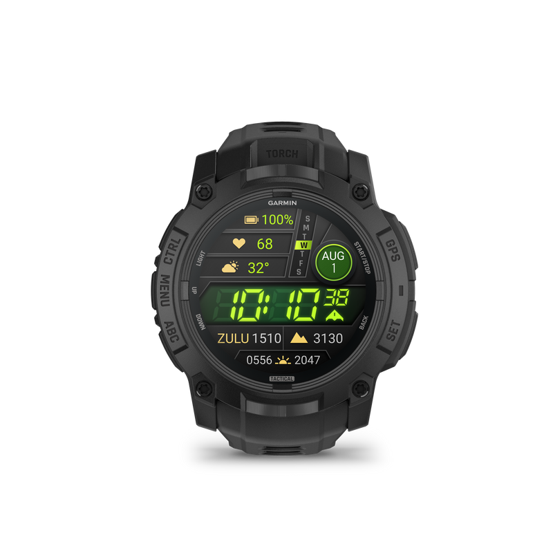 Instinct 3 – 50mm GPS Smartwatch, AMOLED, Tactical Edition, Black with Black Band - 010-03020-50