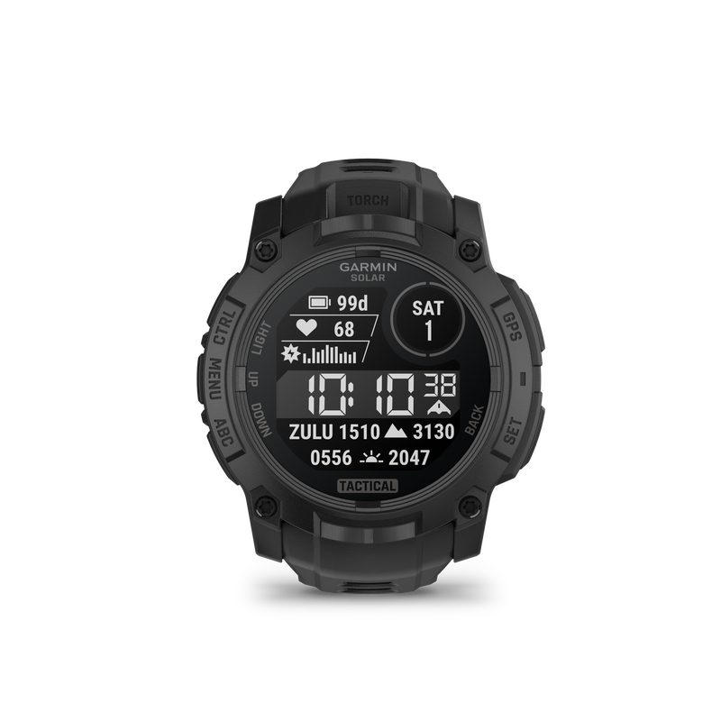 Instinct 3 – 50mm GPS Smartwatch, Solar, Tactical Edition, Black with Black Band - 010-02935-50