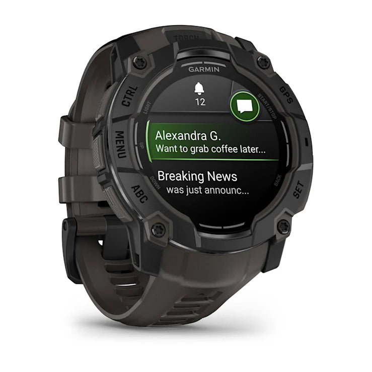 Instinct 3 – 50 mm GPS Smartwatch, AMOLED, Black with Charcoal Band - 010-03020-00