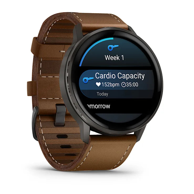 Venu 4 Smartwatch, 45mm - Slate with Black Silicone Band and Brown Leather Band - 010-03014-03