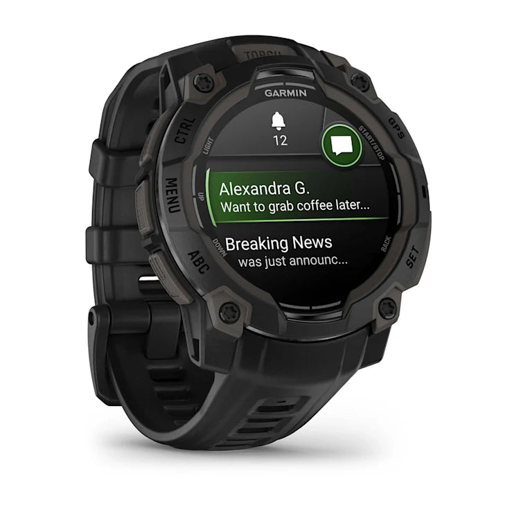 Instinct 3 – 45 mm GPS Smartwatch, AMOLED, Black with black band - 010-02936-00