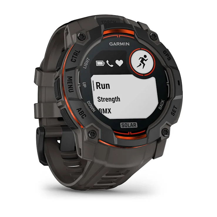 Instinct 3 – 50 mm GPS Smartwatch, Solar, Black with Charcoal Band - 010-02935-00