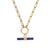 Link Chain Sodalite T-Bar Necklace - Gold - GNLC3385