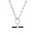 Link Chain Sodalite T-Bar Necklace - Silver - SNLC3384