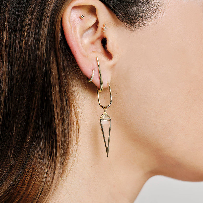 Skinny Point Huggie Earring - 9ct Yellow Gold - HG-SPOINT-LG