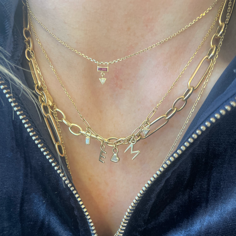 Mini AZ Multi Gemstone Pendant - 9ct Yellow Gold - NK-AZ-TANZ