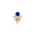AZ Tri Blue Sapphire Stud Earring, 6.5mm Screw Back - 9ct Yellow Gold - ST-AZ-TRI-BS-SC6.5