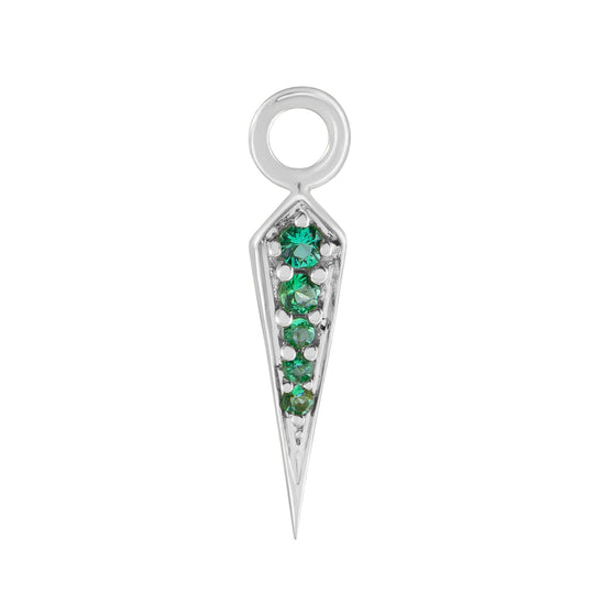 Long Point Rhombus Emerald Plaque - 9ct White Gold - PO-RH-EM-WG