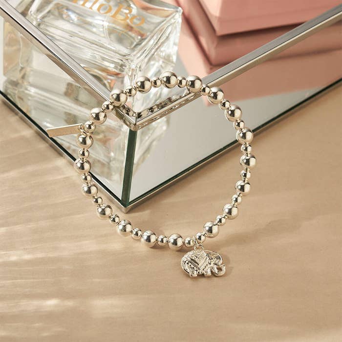 Mini Small Ball Elephant Bracelet - Silver - SBMSB534