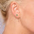 Mini Claw Baguette Emerald Stud Earring, 6.5mm Screw Back - 9ct Yellow Gold - ST-C-BAG-EM-SC6.5