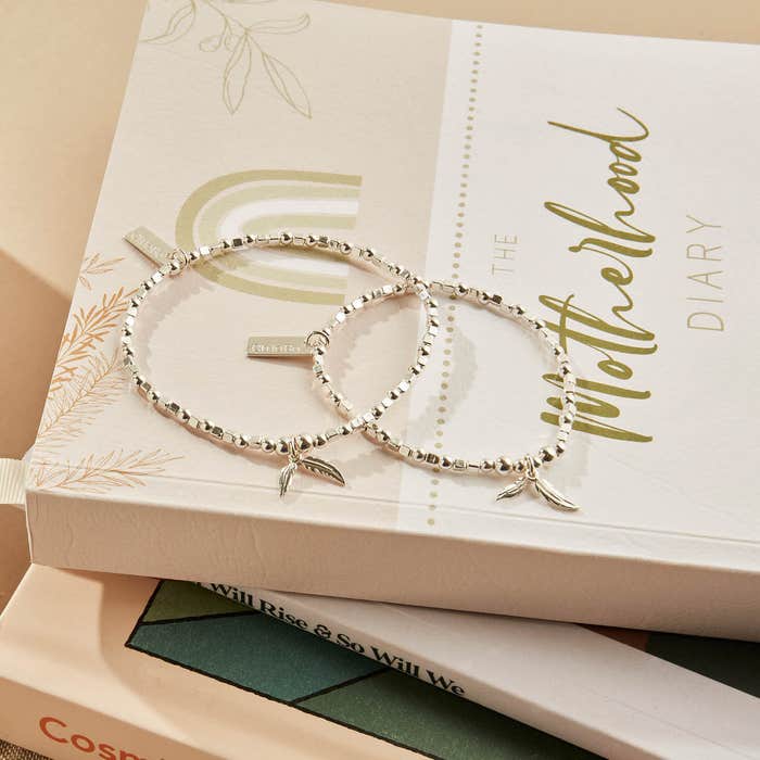 Children's Double Feather Bracelet - Silver - CSBCFB584