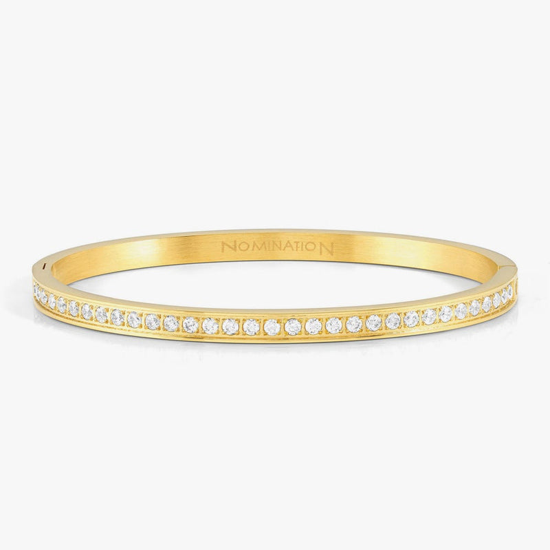 Pretty Bangle With Cubic Zirconia, Medium - Gold - 029513/020
