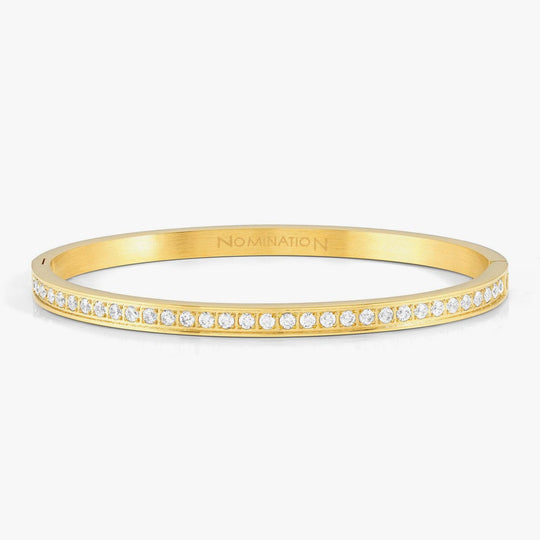 Pretty Bangle With Cubic Zirconia, Medium - Gold - 029513/020