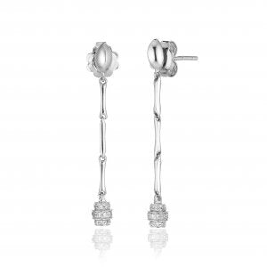 Chimento Bamboo Shine Diamond Drop Earrings  - White Gold - 1O05356B15000