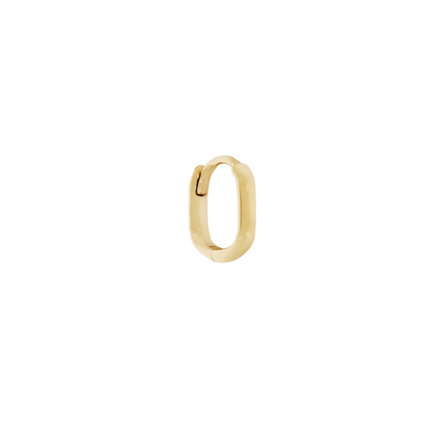 Mini Oval Clicker Hoop Earring - 9ct Yellow Gold - OV-M