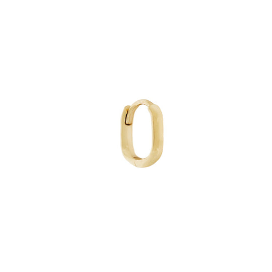 Mini Oval Clicker Hoop Earring - 9ct Yellow Gold - OV-M