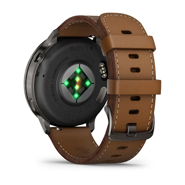 Venu 4 Smartwatch, 45mm - Slate with Black Silicone Band and Brown Leather Band - 010-03014-03