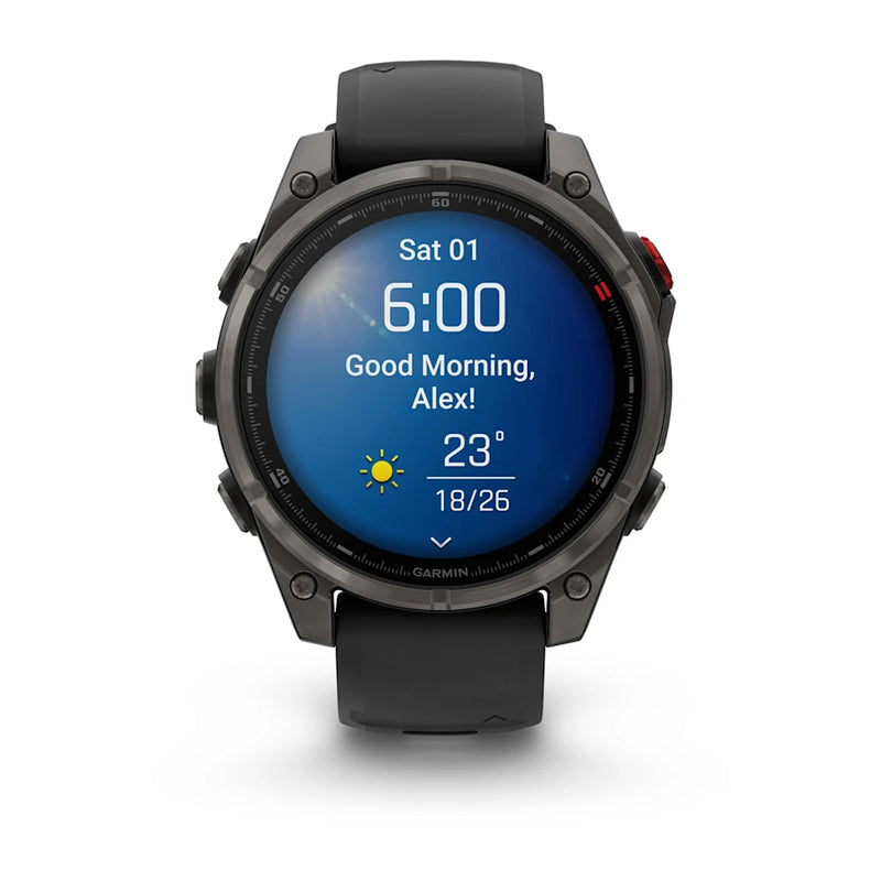 Fenix 8 Pro GPS Smartwatch AMOLED, 47mm - Sapphire, Carbon grey DLC titanium with Black/pebble grey silicone band - 010-03198-01