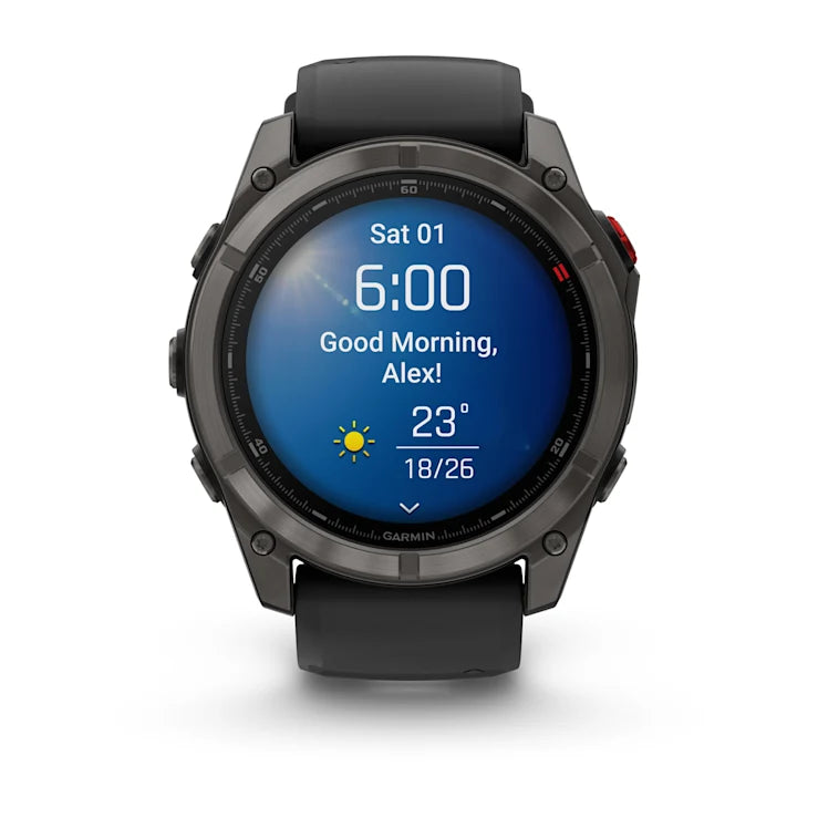 Fenix 8 Pro GPS Smartwatch AMOLED, 51mm - Sapphire, Carbon grey DLC titanium with Black/pebble grey silicone band - 010-03199-01