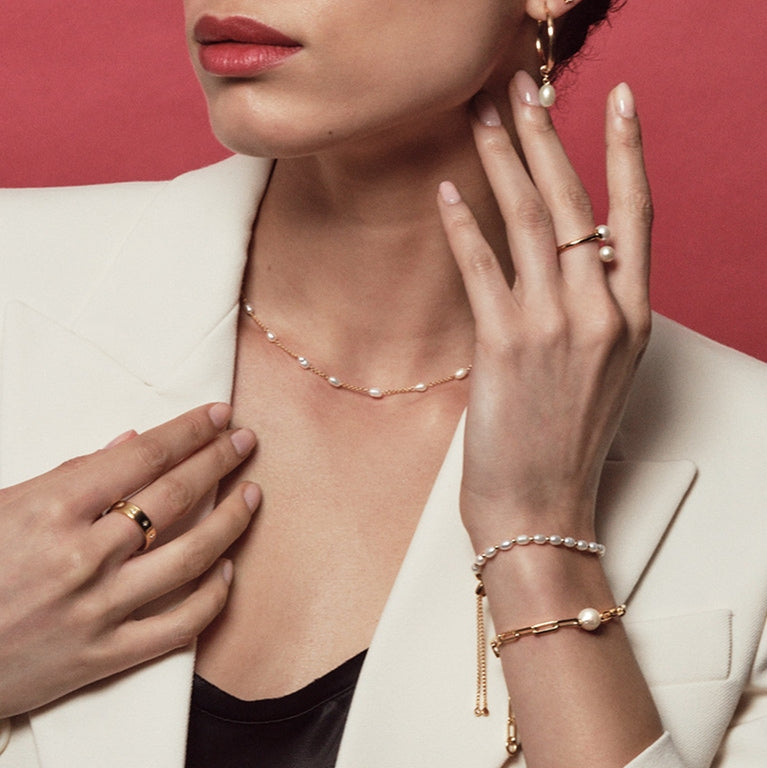 Celestial Single Pearl Bracelet - Gold - 56117YWTB