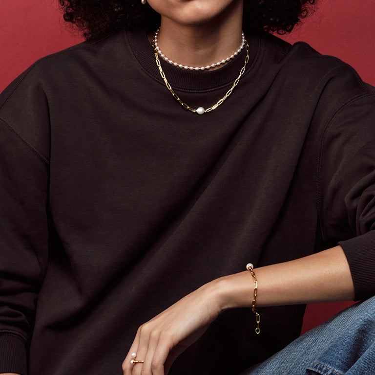 Celestial Single Pearl Bracelet - Gold - 56117YWTB