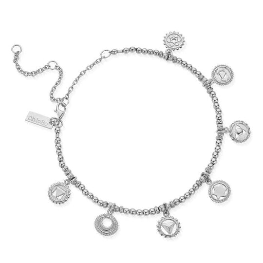 Positive Vibes Anklet - Silver - SAN839