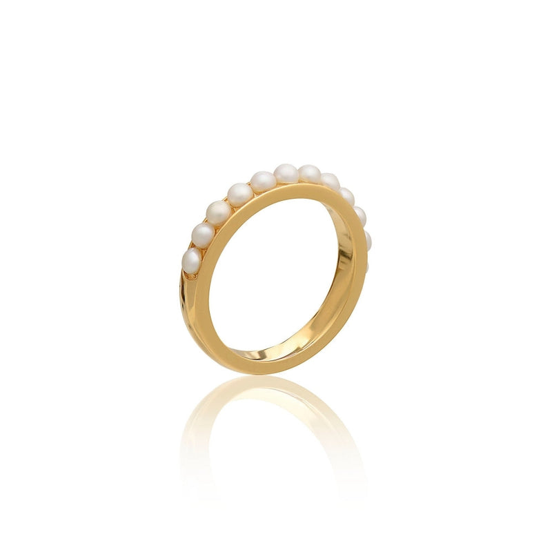 Studded Pearl Ring - Gold